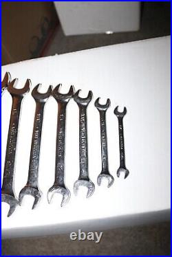 Exc cond 7 pc Snap On open end wrench set 5/16 to 1 inch