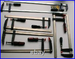 F' clamps/cramps for woodworking. 8 pieces, heavy duty steel. 50 cm & 80 cm