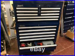 HOMAK Rollcab Blue 7 drawer roll-cab 8 drawer top box in Great condition