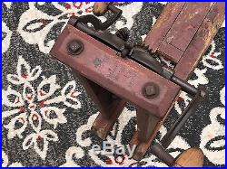Hand Crank Barn Beam Post Bore Drill Auger Press Tool Antique Primitive Display