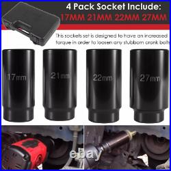 Harmonic Balancer Socket Set Crank Bolt Socket Removal Tool 17MM 21MM 22M 27MM Harmonic Balancer Socket Set Crank Bolt Socket Removal Tool 17MM 21MM 22M 27MM