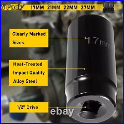 Harmonic Balancer Socket Set Crank Bolt Socket Removal Tool 17MM 21MM 22M 27MM Harmonic Balancer Socket Set Crank Bolt Socket Removal Tool 17MM 21MM 22M 27MM