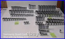 Husky Professional Master Socket Set lot 1/4,3/8,1/2 Drive Metric SAE 133 Pc Husky Professional Master Socket Set lot 1/4,3/8,1/2 Drive Metric SAE 133 Pc
