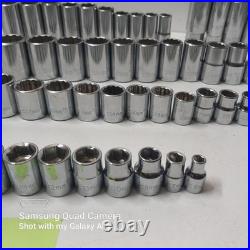 Husky Professional Master Socket Set lot 1/4,3/8,1/2 Drive Metric SAE 133 Pc Husky Professional Master Socket Set lot 1/4,3/8,1/2 Drive Metric SAE 133 Pc