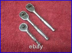 JOBLOT 3 x Snap On USA tools 1/4 drive ratchets TKN72 TM70B