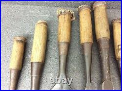 Japanese Carpenter Tool Nomi 10 Wood Chisels Set Vintage from japan