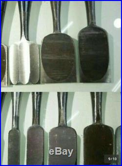 Japanese Unused Chisel Oire Nomi Set of 12 Carpentry Tool Japan Blade 0220-1