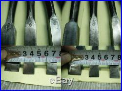 Japanese Used Chisel Nomi Set of 10 Carpentry Tool Japan Blade