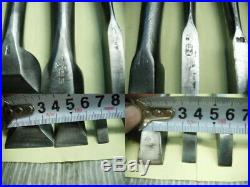 Japanese Used Chisel Nomi Set of 11 Carpentry Tool Japan Blade