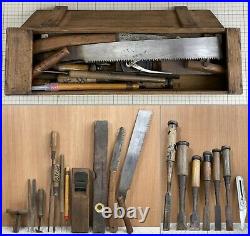 Japanese Vintage Carpenter Tool Nokogiri Saw chisel nomi Hand plane Gimlet etc