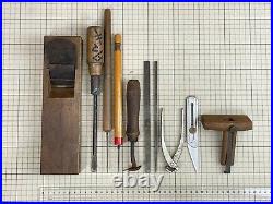 Japanese Vintage Carpenter Tool Nokogiri Saw chisel nomi Hand plane Gimlet etc