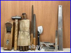 Japanese Vintage Carpenter Tool Nokogiri Saw chisel nomi Hand plane file etc