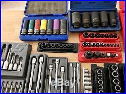 Job lot of SNAP ON & blue point sockets, ratchets & extensions tools