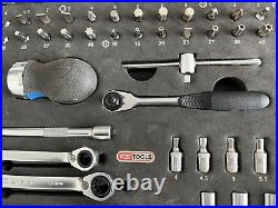 KS Tools Chrome Plus Socket Spanner Set 1/4 Inch 75 Pieces