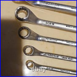 King Dick DDW Ring Spanner Set x 11 Chrome Vanadium Imperial 1/8W-3/4W