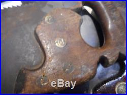 L1052- 11 Antique 1850s-1860s Henry Disston Split Nut Eagle Medallion Hand Saws