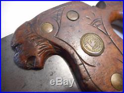 L2160- Antique Woodrough & McParlin Panther Head Handle 26 hand saw