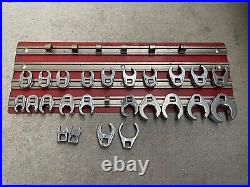 LARGE LOT 24 Various Snap-on Drive Flare Nut Chrome Crowfoot Wrench Matco