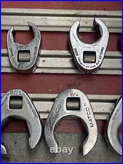 LARGE LOT 24 Various Snap-on Drive Flare Nut Chrome Crowfoot Wrench Matco