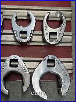 LARGE LOT 24 Various Snap-on Drive Flare Nut Chrome Crowfoot Wrench Matco