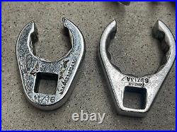 LARGE LOT 24 Various Snap-on Drive Flare Nut Chrome Crowfoot Wrench Matco