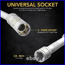 LEXIVON 16mm Swivel Magnetic Spark Plug Socket Wrench, 3/8 Drive 25cm LX-122