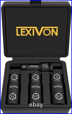 Lexivon 1/2 Impact sockets Set, 17 19 21mm Impact Lug nut Socket LX-111