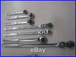 Lot of 7 Vintage Craftsman Ratchets USA Flex Head Quick Release Fine Tooth 1b
