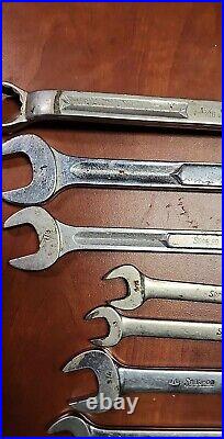 Lot of 9 Vintage Snap-On USA SAE Wrenches Mixed Tool Set