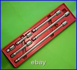 MINT Snap On Tools 3/8 Drive 6pc Wobble Socket Extension Set in Tray 206AFXW