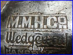 M. M. H (morley Murphy) Wedgeway Hand Made Oilstone Hewing Broad Axe Embossed
