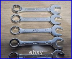 Mac Tools 10pc Metric Stubby Spanner Wrench Set 10-19mm VGC SXSM102PTR USA MADE
