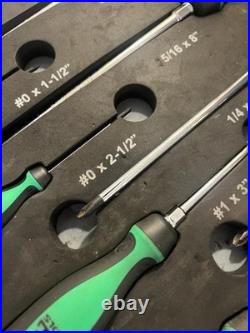 Mac Tools 12Pc Screwdriver Set in Green Philips Flat Head Screwdrivers