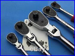 Mac Tools 1/4 3/8 1/2 Drive flex head hard handle Classic US Made Ratchet set