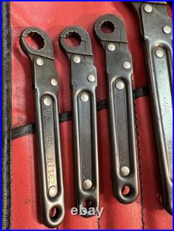 Mac Tools 8 Piece Ratcheting Flare Nut Line Wrench Set No. SRT8K 1/2 7/8