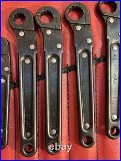 Mac Tools 8 Piece Ratcheting Flare Nut Line Wrench Set No. SRT8K 1/2 7/8
