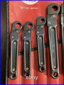 Mac Tools 8 Piece Ratcheting Flare Nut Line Wrench Set No. SRT8K 1/2 7/8