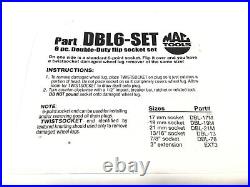 Mac Tools USA 6Pc 1/2Dr Double Duty Flip Socket Set WithSnap Latch Case DBL6-SET