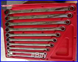 Matco Tools 10 Piece 0° Offset Ratching Box End 12 Pt Long Handle Wrench Set