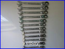 Matco Tools Metric 12 Pc Flex Head Ratcheting Combination Wrench Set #758