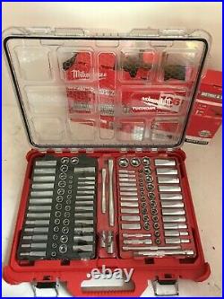 Milwaukee 48-22-9486 106pc 3/8&1/4 Drive SAE/Metric Tool Set withPACKOUT Case LN