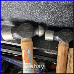 Mixed Lot Hand Tools + Tool box, Ball Pein, Spanners, Pipe Wrench, Pliers
