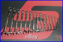 NICE SNAP ON METRIC 15 PCS FLANK DRIVE COMBINATION WRENCH SET 7 -22mm LIST $600