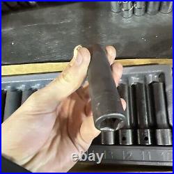 New Snap-onT 1/2 drive 10 to 24 mm 6-point DEEP Impact Socket Set 315SIMMYA