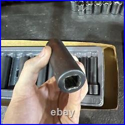 New Snap-onT 1/2 drive 10 to 24 mm 6-point DEEP Impact Socket Set 315SIMMYA