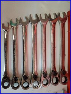 New Snap-onT 8mm thru 19 mm 12-point box Reversible Ratchet Wrench Set 12