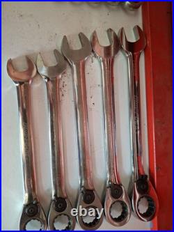 New Snap-onT 8mm thru 19 mm 12-point box Reversible Ratchet Wrench Set 12