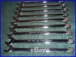 Older Logo Snap On Long Metric Wrench Set 12 Point Combo 9 piece OEXM 19mm-10mm