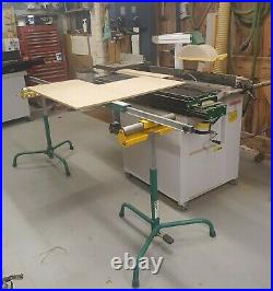 PAIR of MACC MACHINE ROLLER STANDS & SLIDING TABLE ATTATCHMENT ideal for Boards