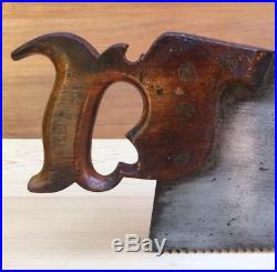 PREMIUM Quality SHARP! DISSTON 1865-71 No9 Rip SAW Vintage Old Hand Tool #299